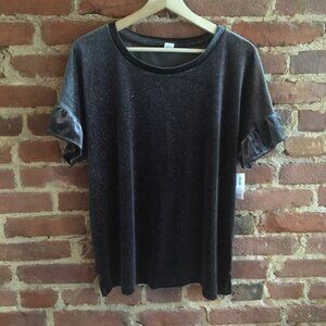 NEW Old Navy Velvet Bell Sleeve Ruffle Top Size Large